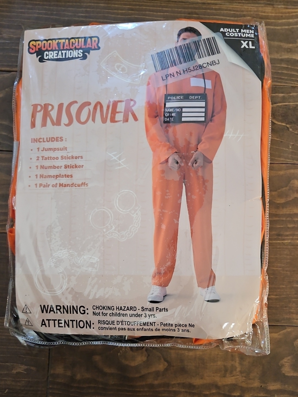 Men's Orange Prisoner Jumpsuit